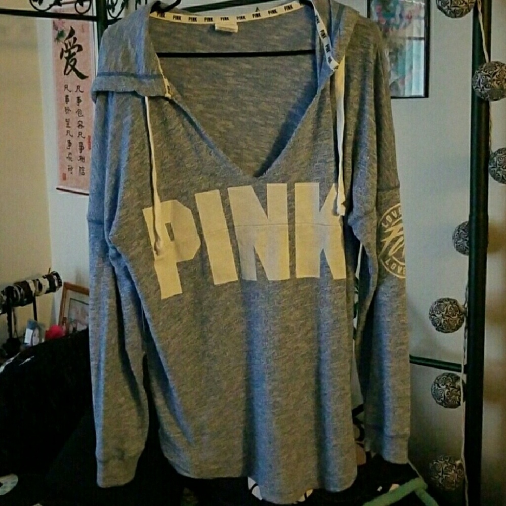 Pink pullover hoodie